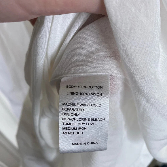 TROVATA Birds of Paradis Dolores Cotton Midi Dress Classic White Size Medium - Picture 9 of 11